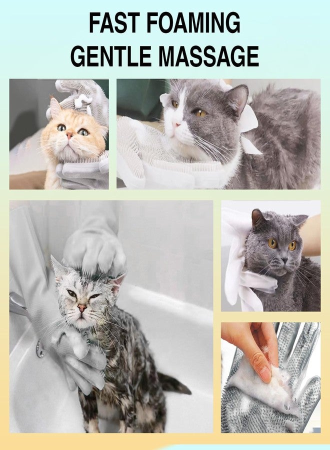 AKEISHE Dog Washing Gloves for Shedding & Bathing - 5-Finger Deshedding & Massage Gloves for Dogs & Cats, Reusable Heat-Resistant Silicone Brush Gloves, Gentle Hair Removal & Bathing Aid (Pair) (Grey) - Image 5