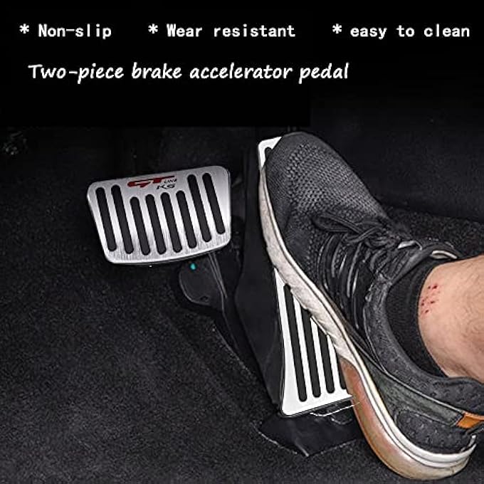 for Kia K5 2021 2022 2023 Accessories Aluminum Alloy Pedal Covers Anti-Slip Auto No Drilling Aluminum Gas Car Brake Cover (Silver) - Image 4