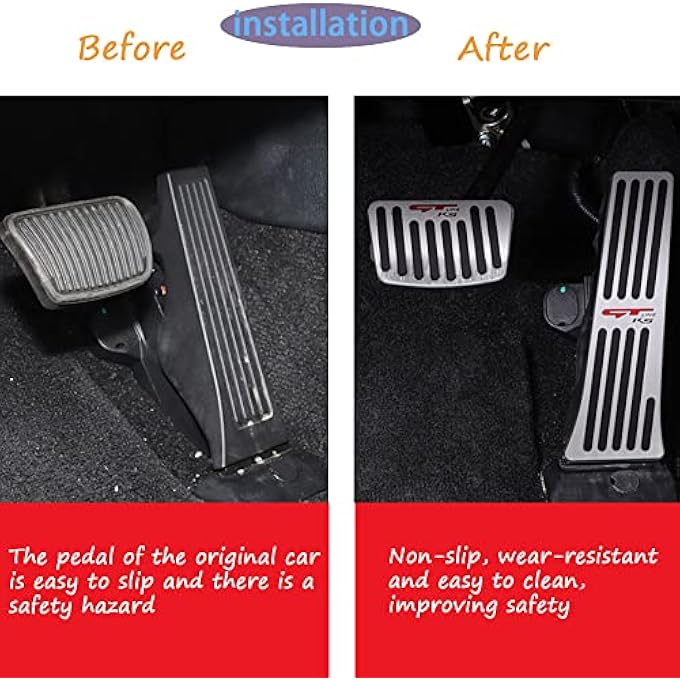 for Kia K5 2021 2022 2023 Accessories Aluminum Alloy Pedal Covers Anti-Slip Auto No Drilling Aluminum Gas Car Brake Cover (Silver) - Image 2
