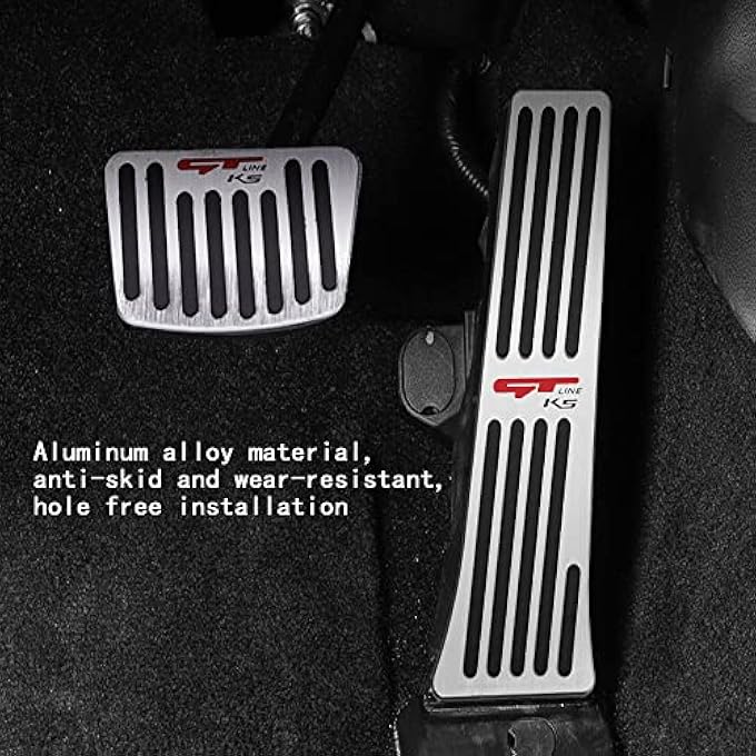 for Kia K5 2021 2022 2023 Accessories Aluminum Alloy Pedal Covers Anti-Slip Auto No Drilling Aluminum Gas Car Brake Cover (Silver) - Image 3
