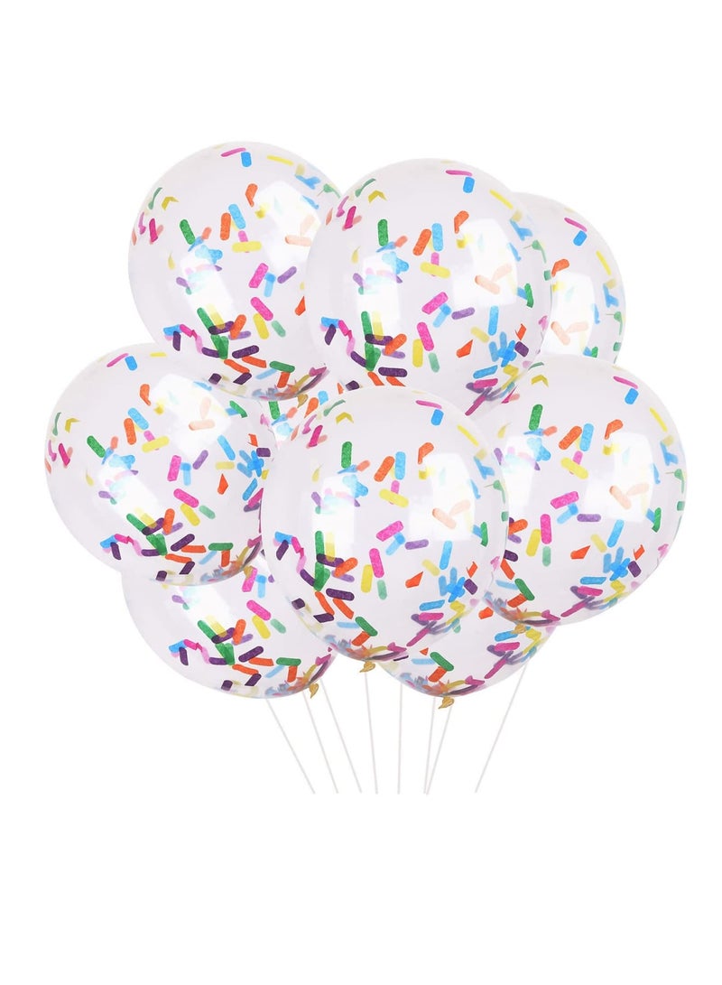 Zikra Party Balloons, Birthday Balloons Sprinkles Confetti Balloons Pack - Ice Cream Sprinkle Balloons. Latex Balloons, 12-Inch with Confetti for Party Decorations, Wedding & Bridal, Baby Shower (50PCS) - Image 1
