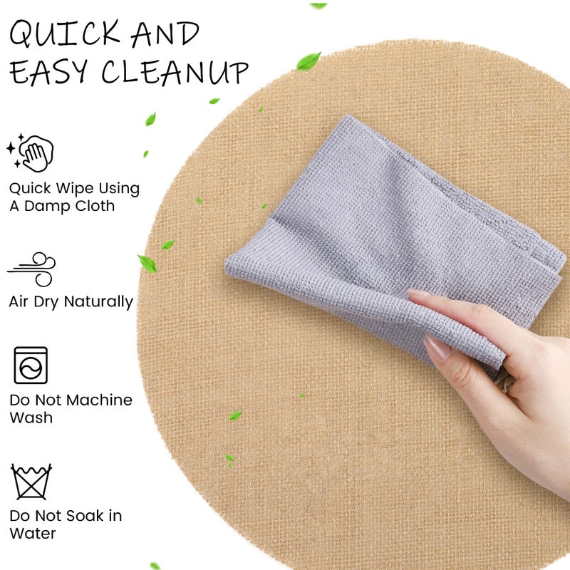Kochorie 100 Pieces Burlap Placemats 11.8 Inch Round Reusable Brown Table Mats Natural Jute Fibers Placemats Bulk Circle Rustic Table Decorations for Dining Wedding Holiday Farmhouse Supplies - Image 3
