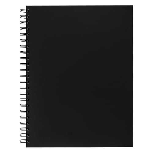 UCREATE دفتر رسم بغطاء بولي من يو كريت، وزن ثقيل، 9" × 12"، أسود، 75 ورقة - Image 3