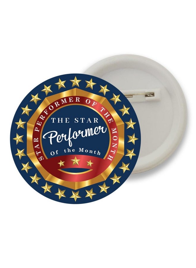 D2c D2C Badges of Star performer of the Month Round Shape Badge For Students Colleges classes Office Small Business entrepreneur batches for Bags, Backpack, Size-58mm Multicolor D3 Pack of 1 