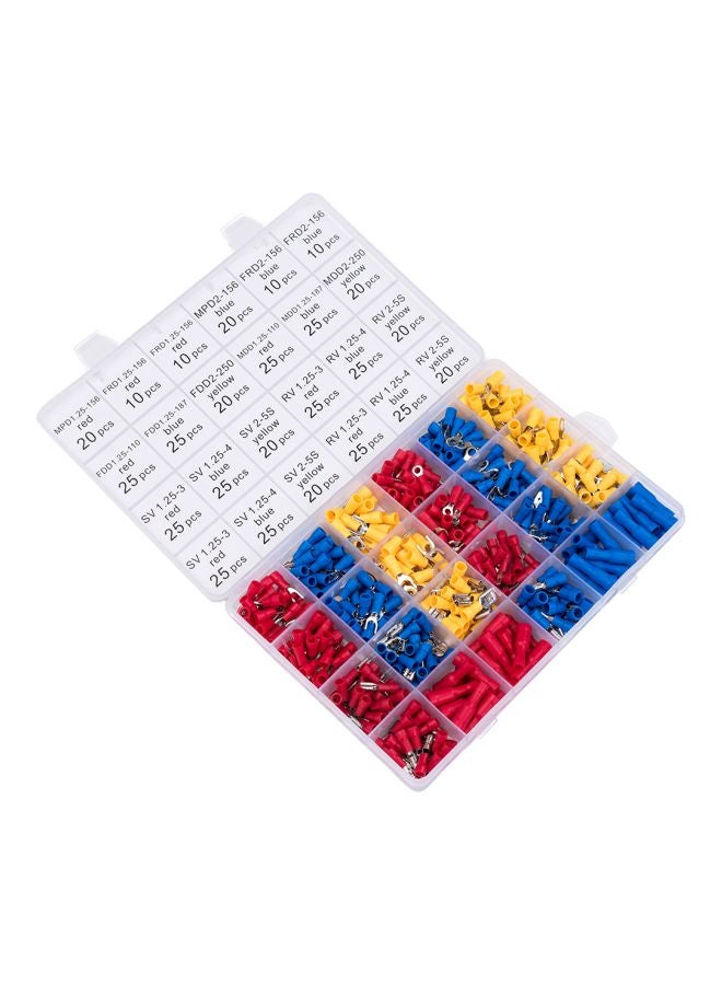 501-Piece Wire Terminals Crimping Tool Set Yellow/Red/Blue 20.5x5x14.2cm - Image 1