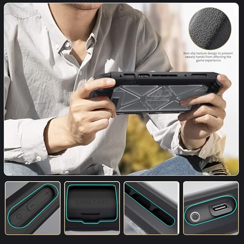 FANPL Case Bundle for Nintendo Switch 2 (2025) Accessories, Carrying Case for Switch 2 and Joy Con Controller with Hard Dockable Protective Cover, Screen protector, 8 Thumb Grips, Mecha Style Design - Image 5
