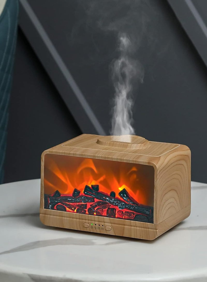 Fireplace Flame Diffuser and Air Humidifier 300ml Essential Oil Diffuser Ultrasonic Cool Mist Humidifier with Multiple Mist Mode, Timer and Waterless Auto Off for Home Room Office  - Image 1