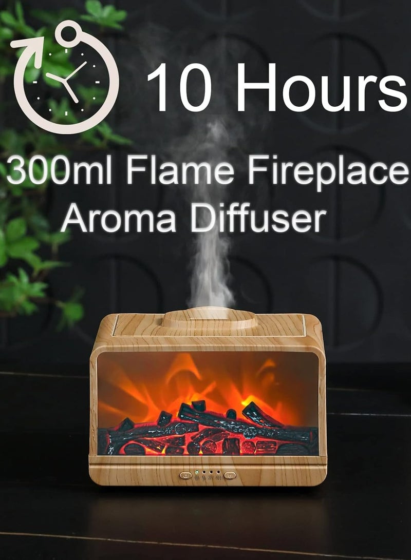 Fireplace Flame Diffuser and Air Humidifier 300ml Essential Oil Diffuser Ultrasonic Cool Mist Humidifier with Multiple Mist Mode, Timer and Waterless Auto Off for Home Room Office  - Image 3