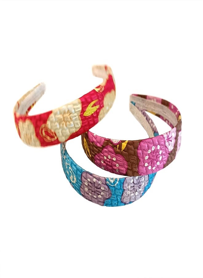 LA BELLEZA Baby Girl Plastic Heabands with Beatiful Design Toddler Kids Hairbands Children Soft Headwrap Hair Accessories for Baby Girls (Pack of 3) - Image 1