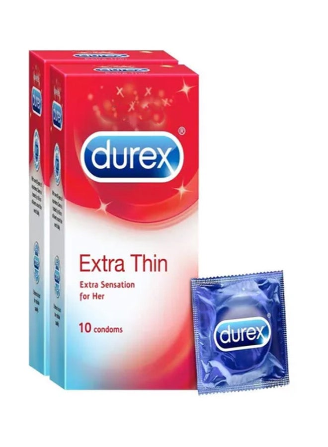 Extra Thin Condoms - 10 Count (Pack of 2)