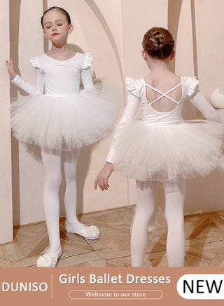 DUNISO Girls Ballet Dresses Leotards with Skirt Dance Dress Long sleeve Ballerina  Tutu Outfit Cotton Dress Ballet Skirt Mini Skirt Princess Dresses Dance Wear  Clothes for Little Girl | Best Price KSA |