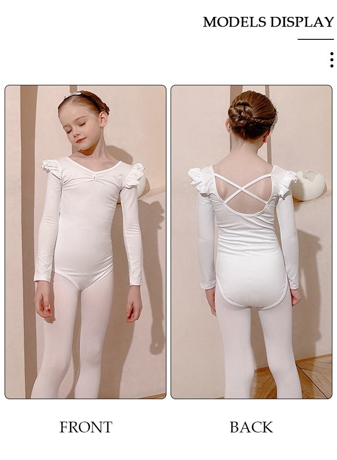 DUNISO Girls Ballet Dresses Leotards with Skirt Dance Dress Long sleeve Ballerina Tutu Outfit Cotton Dress Ballet Skirt Mini Skirt Princess Dresses Dance Wear Clothes for Little Girl - Image 2