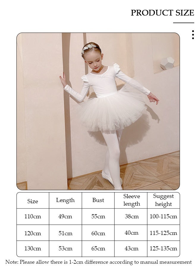 DUNISO Girls Ballet Dresses Leotards with Skirt Dance Dress Long sleeve Ballerina Tutu Outfit Cotton Dress Ballet Skirt Mini Skirt Princess Dresses Dance Wear Clothes for Little Girl - Image 3