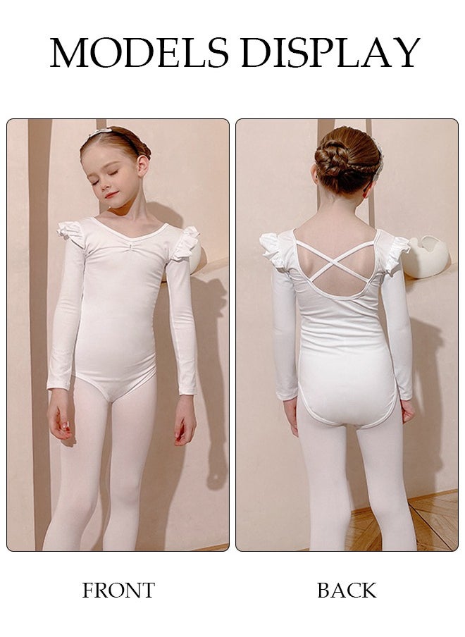 DUNISO - Girls Ballet Dresses Leotards with Skirt Dance Dress Long sleeve Ballerina Tutu Outfit Cotton Dress Ballet Skirt Mini Skirt Princess Dresses Dance Wear Clothes for Little Girl - Image 1