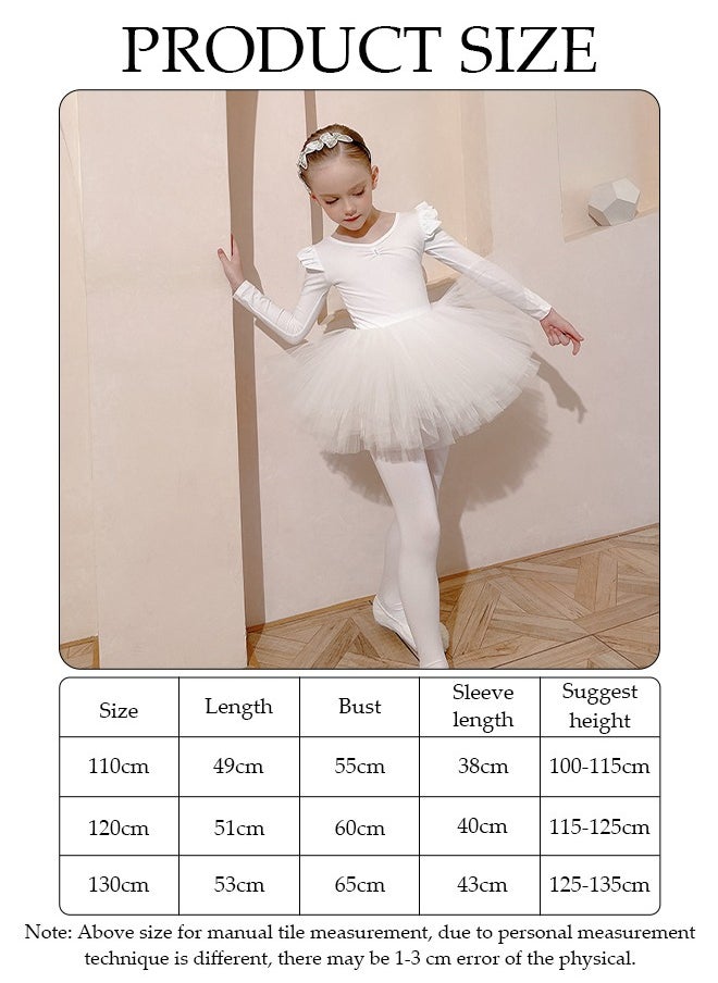 DUNISO - Girls Ballet Dresses Leotards with Skirt Dance Dress Long sleeve Ballerina Tutu Outfit Cotton Dress Ballet Skirt Mini Skirt Princess Dresses Dance Wear Clothes for Little Girl - Image 1