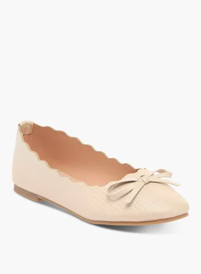Little Missy Girls Bow Embellished Slip-On Ballerina Shoes