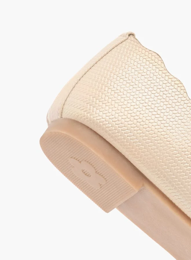 Little Missy BEIGE Girls Bow Embellished Slip-On Ballerina Shoes  | Best Price UAE