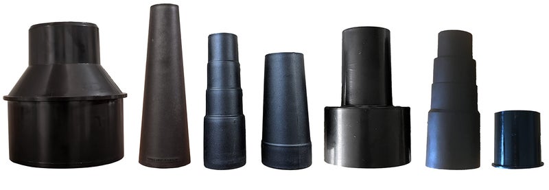 Dust Collection Cone Reducer 4Inch to 2 12Inch plus 6 Vacuum Hose Adapters Fits 1 116 to 1 34 inches Includes a Shop Vac Adapter 2 121 14 inch with Plastic Sleeve and 1 Rubber Reducer