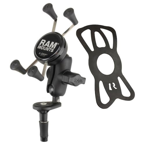 RAM Mounts حامل الهاتف RAM Mounts X-Grip مع قاعدة عمود دراجة نارية RAM-B-176-A-UN7U مع ذراع قصيرة للأعمدة من 12 مم إلى 38 مم في القطر - Image 2