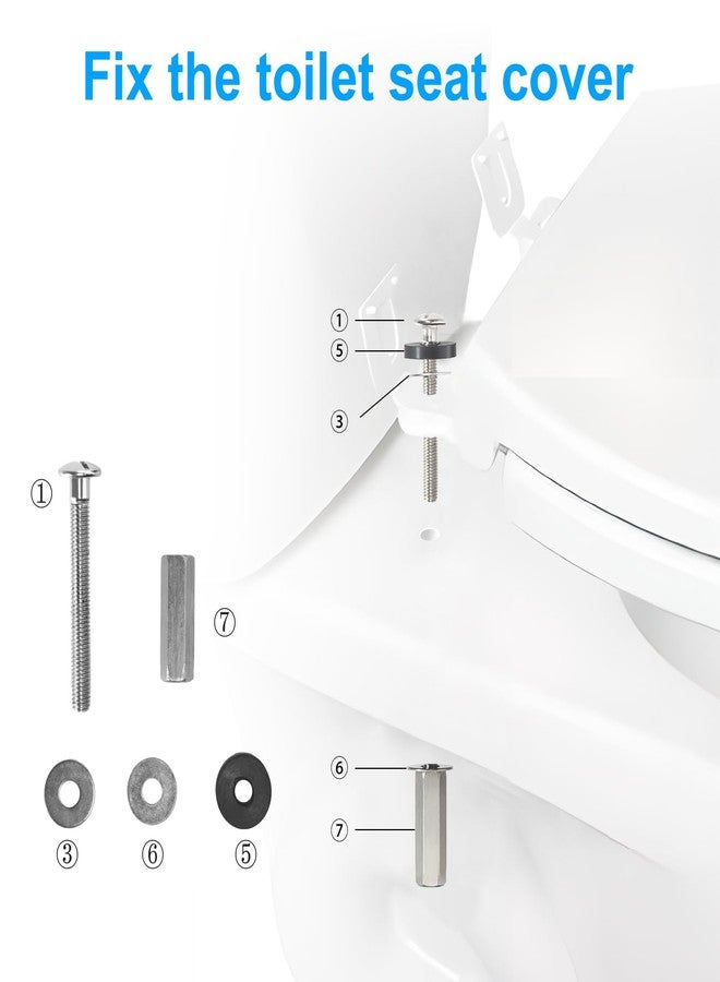 Chiallco 2Pcs Universal Toilet Seat Bolts Kit, Metal Heavy - Duty Toilet Tank Bolts, Toilet Seat Screws Replacement Kit with Extra - Long 304 Stainless Steel Downlock Nuts, Rubber Washers Gaskets, by CHIALLCO - Image 5