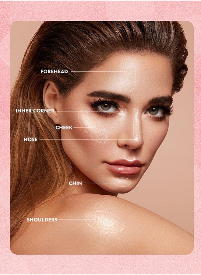 pudaier Face & Body Highlight - Liquid Highlighter Makeup, Long Lasting Liquid Luminizer For Glowing Skin Waterproof Smooth Glitter Highlight Face Illuminator Cream Contour Stick Body Shimmer Liquid Bronzer(#07)  - Image 3