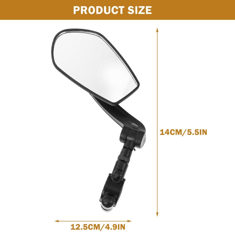Adjustable Bicycle Rearview Mirror Pair Universal Fit for Handlebars Safety Cycling - Image 3