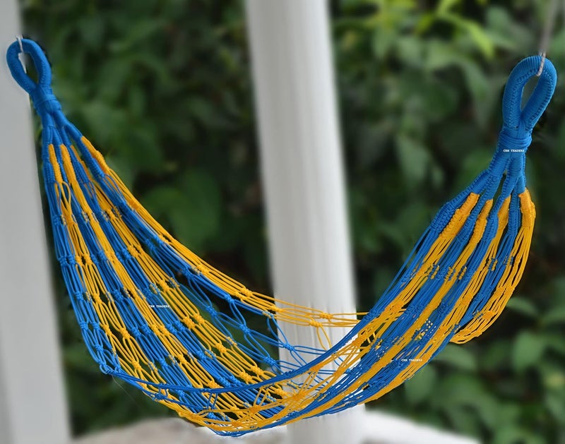 CRM TRADERS CRM TRADERS Nylon Net Hammock Swing for Both Adults and Kids Suitable for Indoor Outdoor Balcony Home Bedroom Multicolour  - Image 2