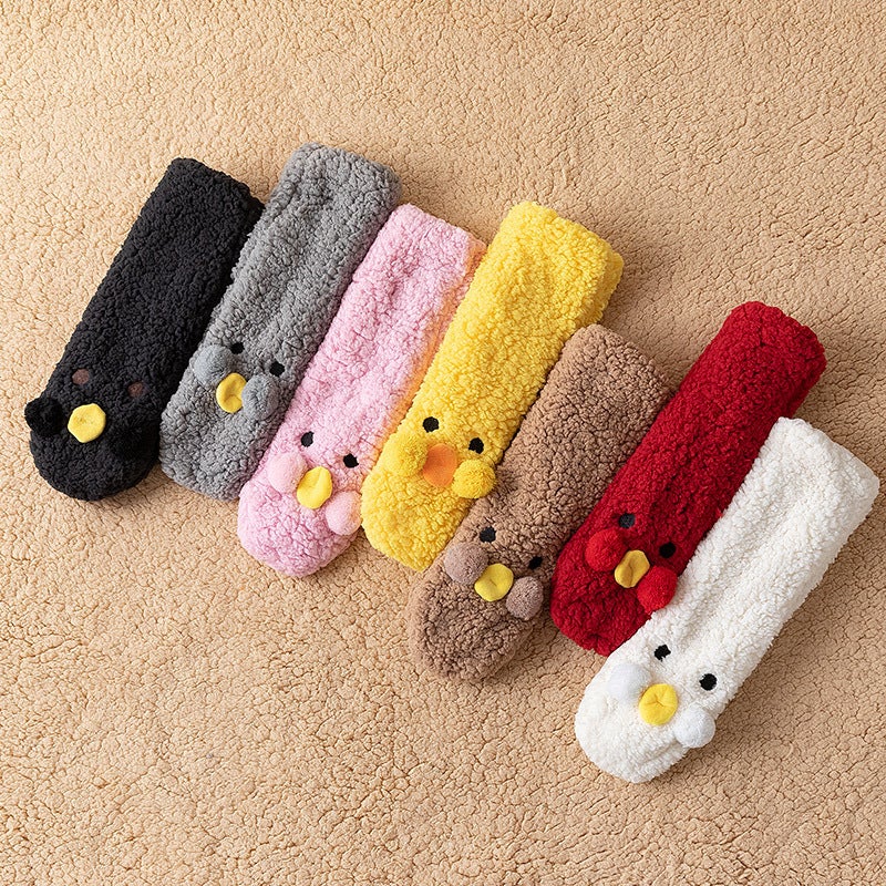 Lamb Wool Floor Socks for Women, Autumn and Winter, Fleece-Lined, Thickened, Warm Coral Fleece Home Socks, Postpartum Maternity Long Socks - Image 4