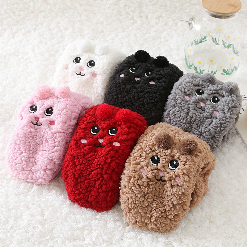 Lamb Wool Floor Socks for Women, Autumn and Winter, Fleece-Lined, Thickened, Warm Coral Fleece Home Socks, Postpartum Maternity Long Socks - Image 5