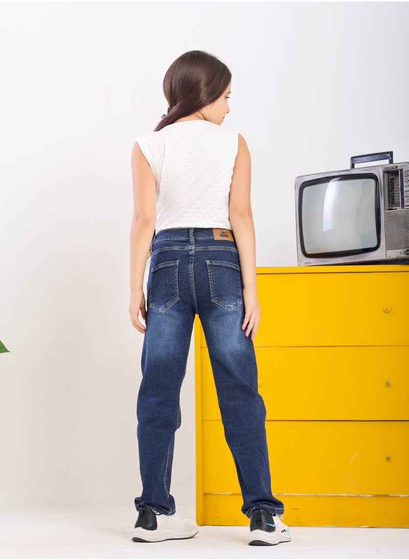 JBS DENIM - Jeans Trousers For Girls Dark Blue Color 3007 - Image 1
