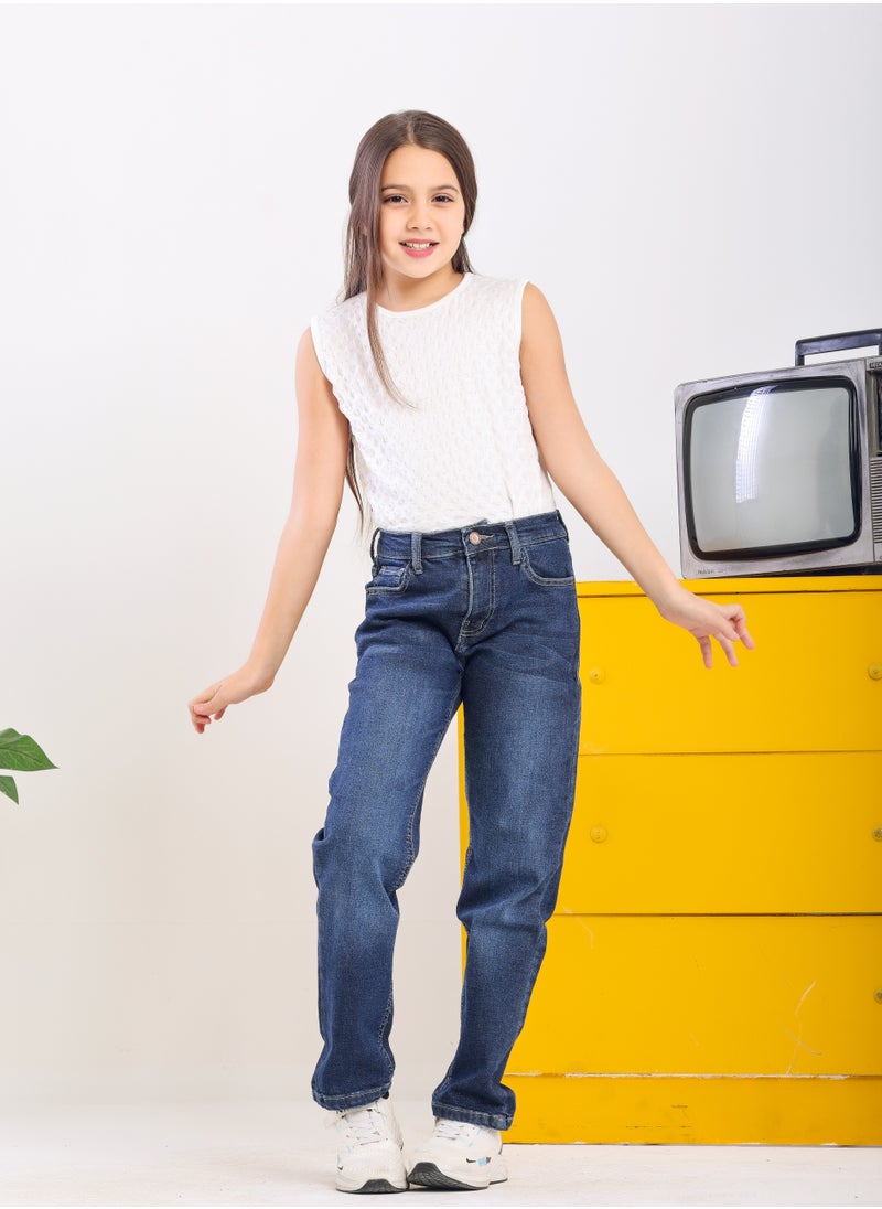 JBS DENIM - Jeans Trousers For Girls Dark Blue Color 3007 - Image 1