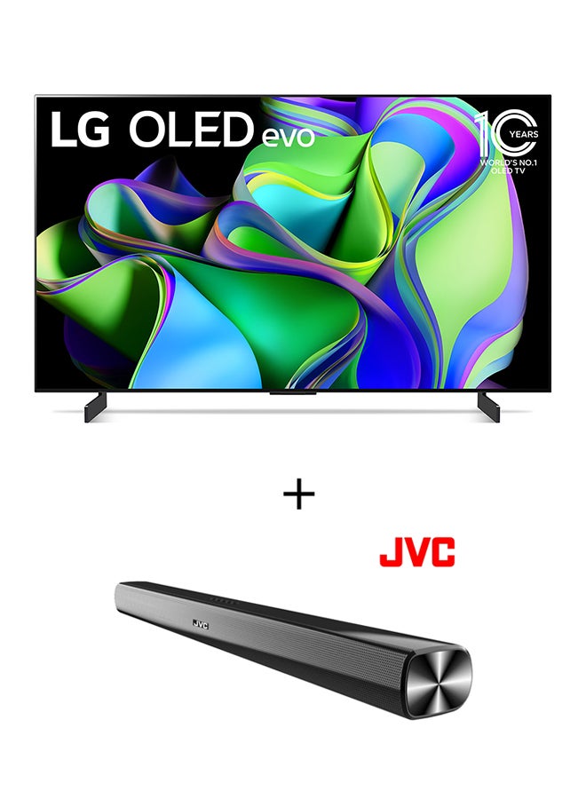 LG 65 inch 4K OLED TV With Dolby Vision, HDR10 With 2.0 Channel 600 Watts Soundbar, Bluetooth, USB, FM Radio OLED65C36+SOUNDBAR Black - Image 1