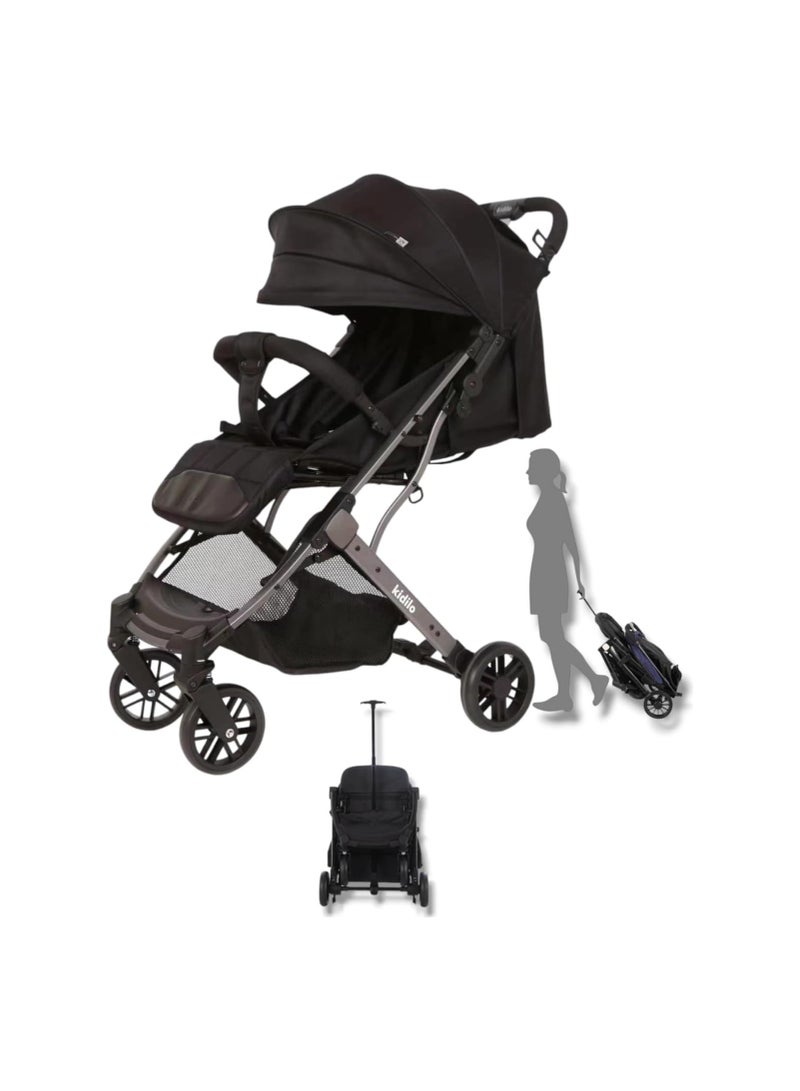 KIDILO BABY STROLLER AIRPLANE STROLLER LIGHT-WEIGHT NEWBORN BABY TO 36 MONTHS BLACK K8 PRO - Image 1