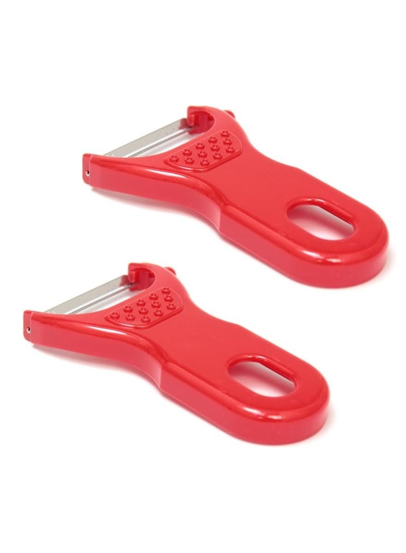 مجموعة من 2 مقشرات خضروات على شكل V مصنوعة في اليابان - شفرة من الفولاذ المقاوم للصدأ فائقة الحدة - Image 4