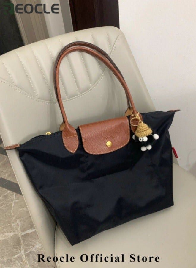 REOCLE Women's Shoulder Tote Bag Nylon Top-Handle Purse Foldable Weekend Hobo Handbag Top Handle Ladies Shoulder Bags - Image 5