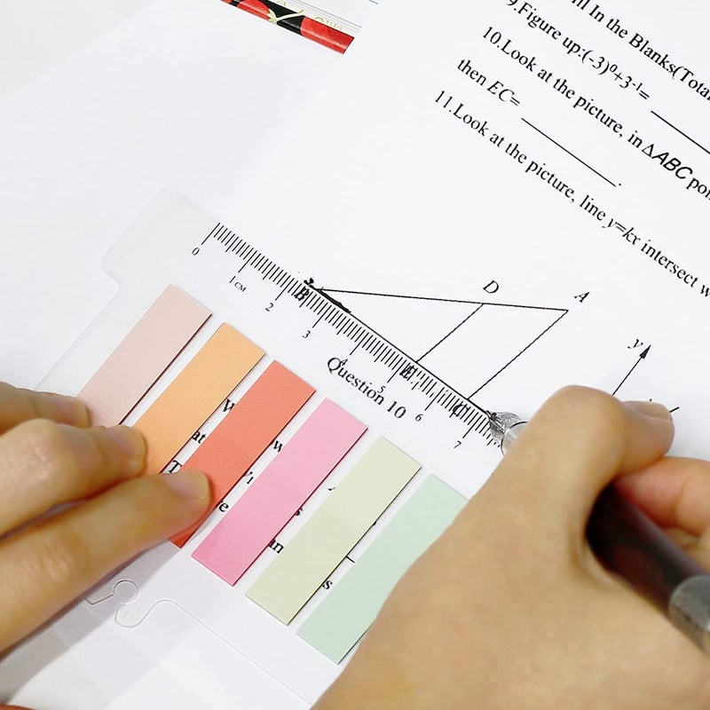 LUPINEZ Index Tabs Sticky Notes with Ruler Color Sticky Tabs for Notebook, Books, PET Material Page Tabs Sticky Flags File Index Tabs Office Stationery (Pack of 4 Sticky Note) - Image 2