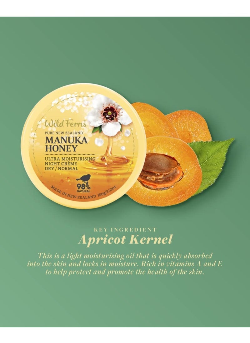 Wild Ferns - Wild Ferns Manuka Honey Ultra Enriching Night Crème - Dry to Normal, 99% Natural, 100 milliliters - Image 1