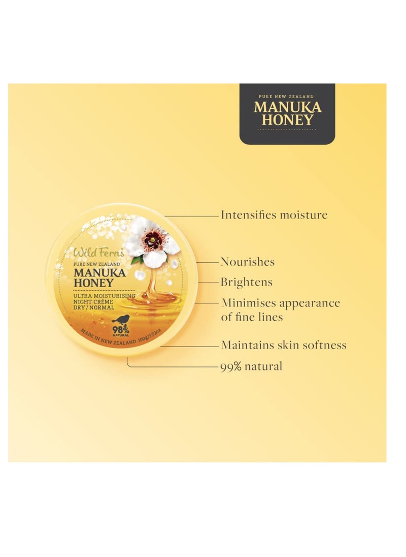 Wild Ferns - Wild Ferns Manuka Honey Ultra Enriching Night Crème - Dry to Normal, 99% Natural, 100 milliliters - Image 1