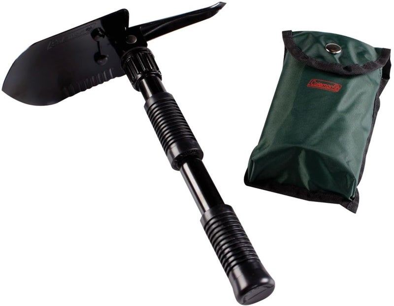 Coleman Backpacking Folding Shovel & Pick, Steel Folding Spade with Serrated Edge & Carry Case, Great for Camping, Fire Pits, Emergencies, Backyard, & More - Image 1