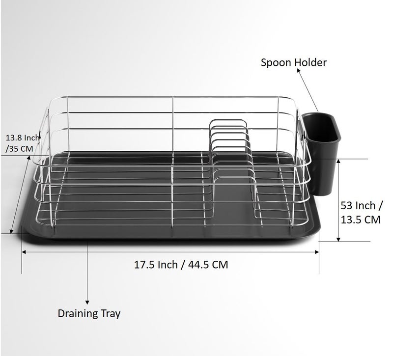 RIOMAX Basket Drainer & Dish Drainer Basket for Kitchen/Utensil Stand for Kitchen/Dish Drying Rack with Drainer/Bartan Stand/Dish Rack (Stainless Steel, Silver, Pack of 1) (Silver, Inch : 17.5 x 13.8) - Image 3