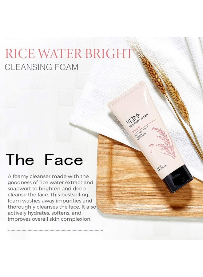 The Face RICE WATER BRJIGHT FOAMINGCLEANSER,150 ml, Pink - Image 3