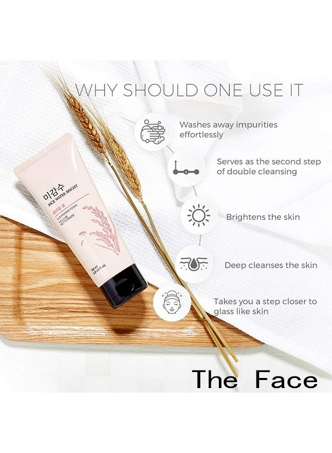 The Face RICE WATER BRIGHT FOAMING CLEANSER, Brightening Rice Water Gentle Facial Cleansing Mousse 150ml - Image 2