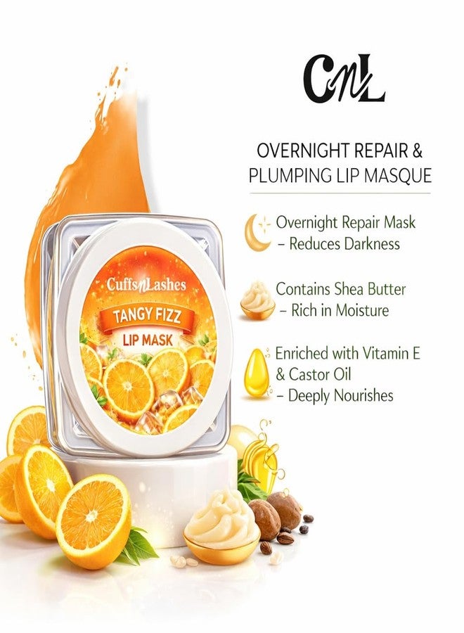 Cuffs N Lashes Lush Lips Intensive Recovery Mask - Tangy Fizz | Overnight Repair Mask | Paraben-Free | Enriched with Vitamin E, Shea Butter &Castor Seed Oil - Image 2
