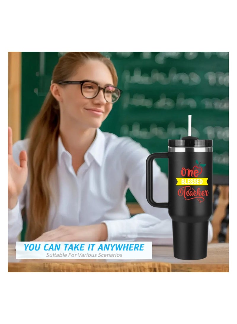 PRINTSHOP4ME - Teachers Day Tumbler Mug 1.2L With Lid&Straw|Double Walled Printed Tumbler Mug|Insulated Reusable Stainless Steel Tumbler Mug|Gift For Teachers - Image 1