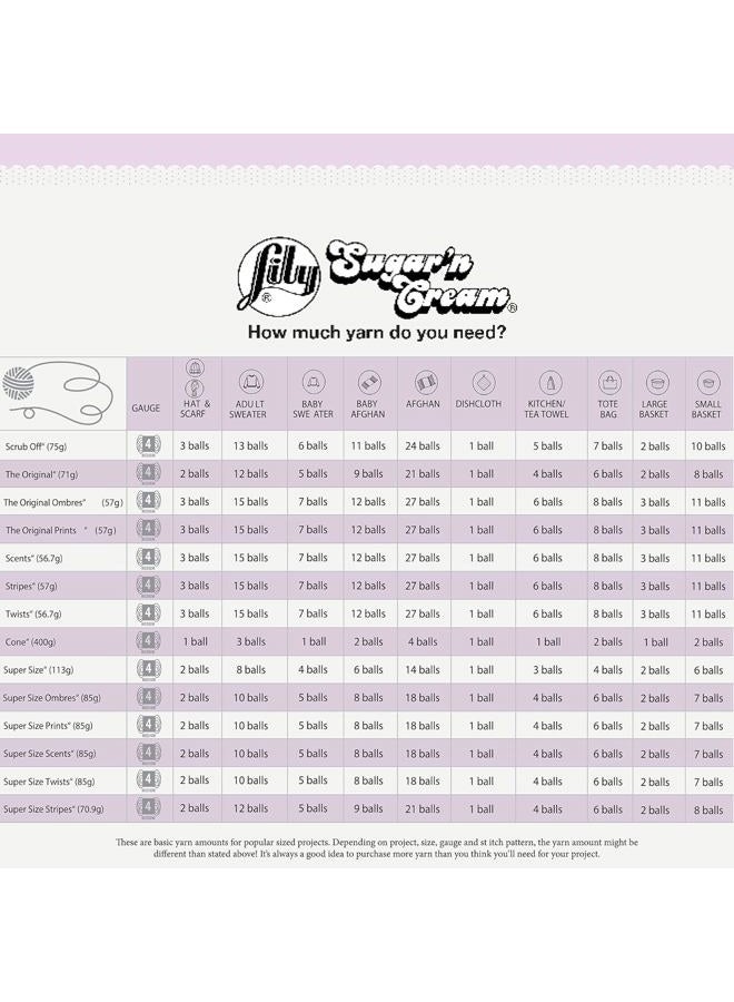 Lily خيوط قطنية سكر وكريمة، 14 أونصة، طبعات عطرية، 1 مخروط - Image 2