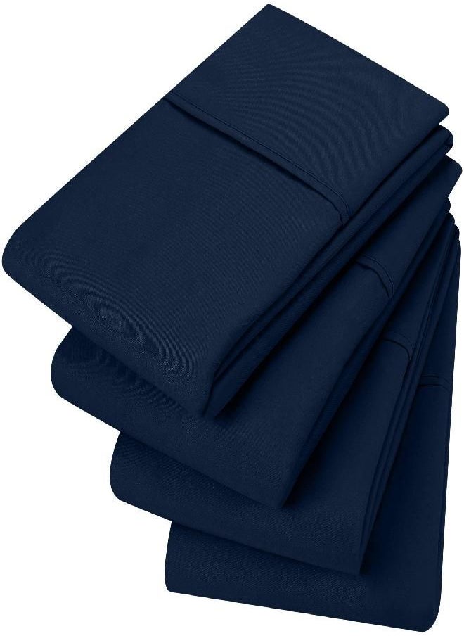 Utopia Bedding Utopia Bedding Standard Pillowcases - 4 Pack - Envelope Closure - Soft Brushed Microfiber Fabric - Shrinkage and Fade Resistant Pillow Covers Standard Size 20 X 26 Inches (Standard, Navy)  - Image 1