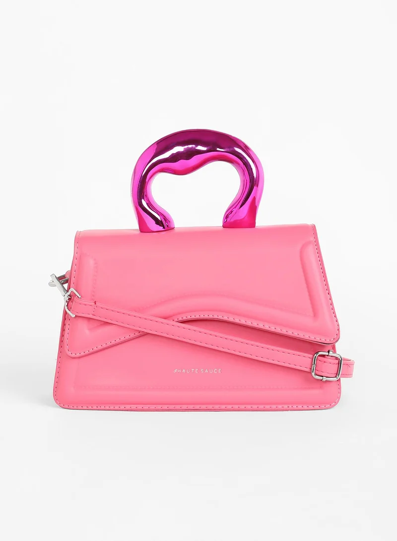 Haute Sauce Women's The Caldera Gloss Hand Bag - Rouge Pink