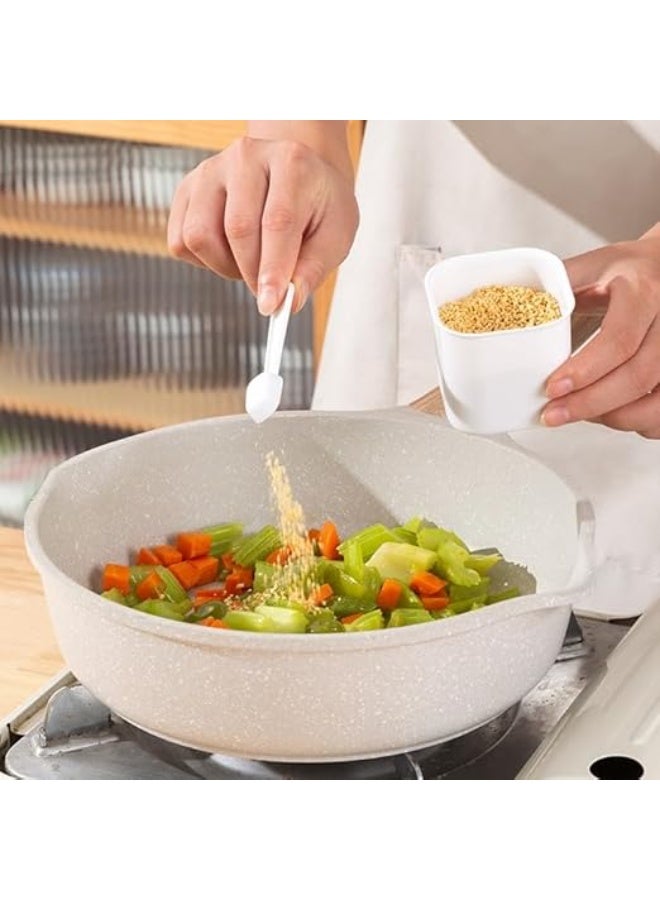 DUNISO صندوق توابل المطبخ، حاوية توابل بلاستيكية مع 4 أقسام، حاوية تخزين توابل مع غطاء وملعقة، مضادة للانزلاق، سهلة التنظيف، للمطبخ، المنضدة، تخزين الطعام - Image 5