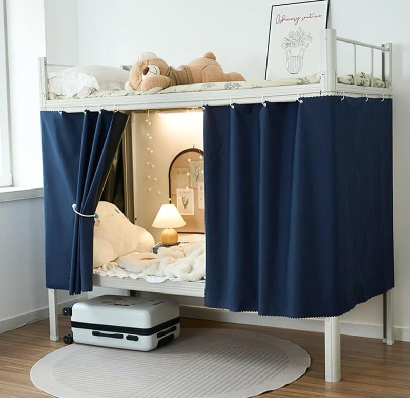 ITODA Bottom Bunk Bed Curtains Solid Color Thickened Blackout Curtains Canopy Loft Bedroom Privacy Curtains for Student Dormitories Single Beds - Image 1