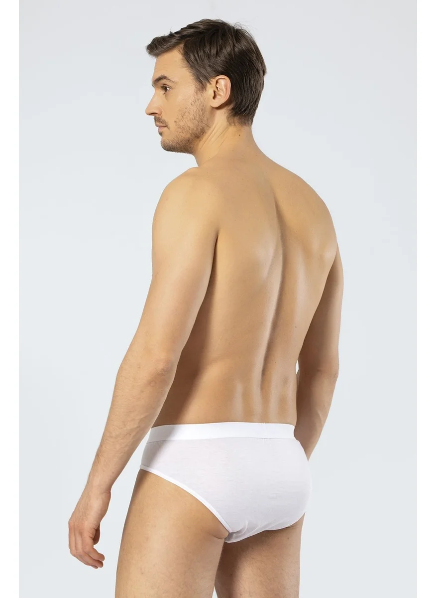 كاشاريل Supreme Woven White Classic Men's Slip, 50% Modal 50% Cotton